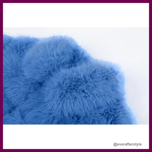 Fluffy Faux Fur Cropped Jacket Zip Up Puffer Winter Warm Chic Y2K - Picture 5 of 8